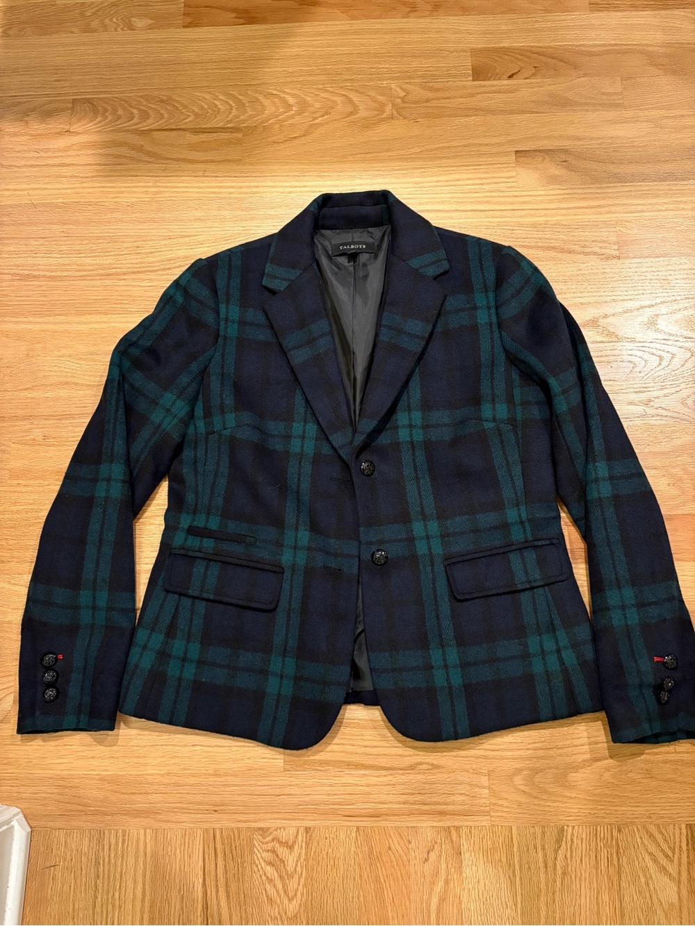 Talbots Tartan Blazer with Dark Teal Plaid